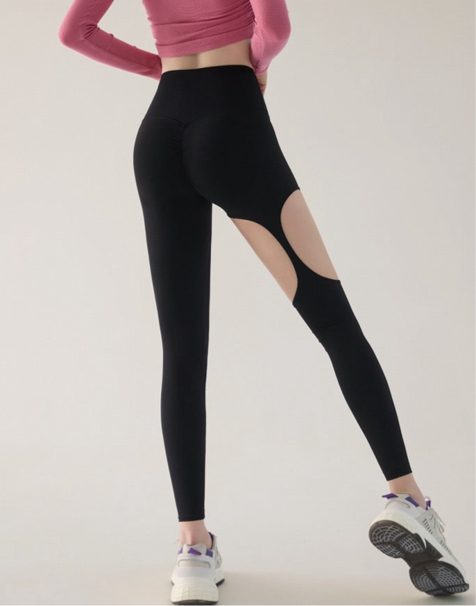 Contrast Solid Skinny Leggings, Elegant High Waist