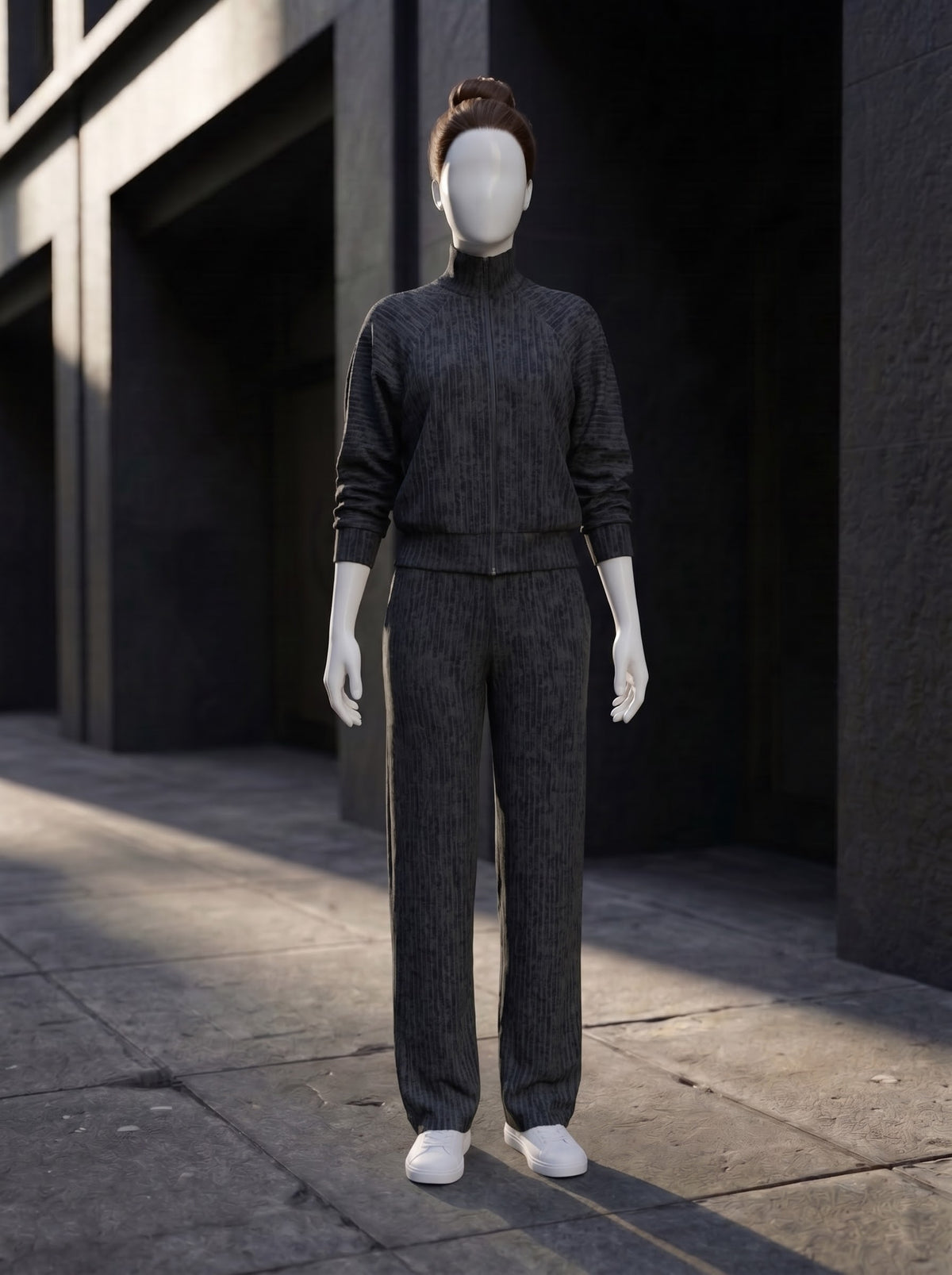 Ribbed Zip Tracksuit Set