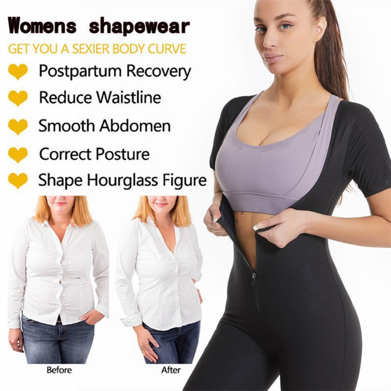 Zipper Full Body Sweat corset Suit