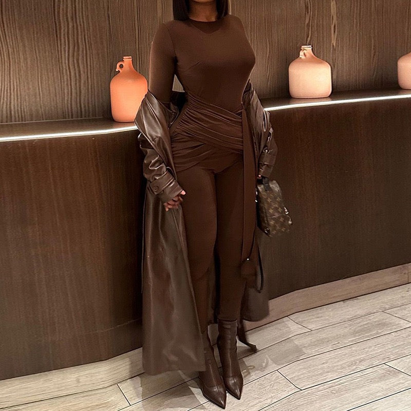 Style Jumpsuit and Casual Slim-Fit Long Sleeve