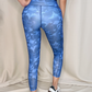 Tie-dye printed waist tight athletic leggings