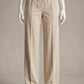 Leather Drawstring Wide Leg Pants