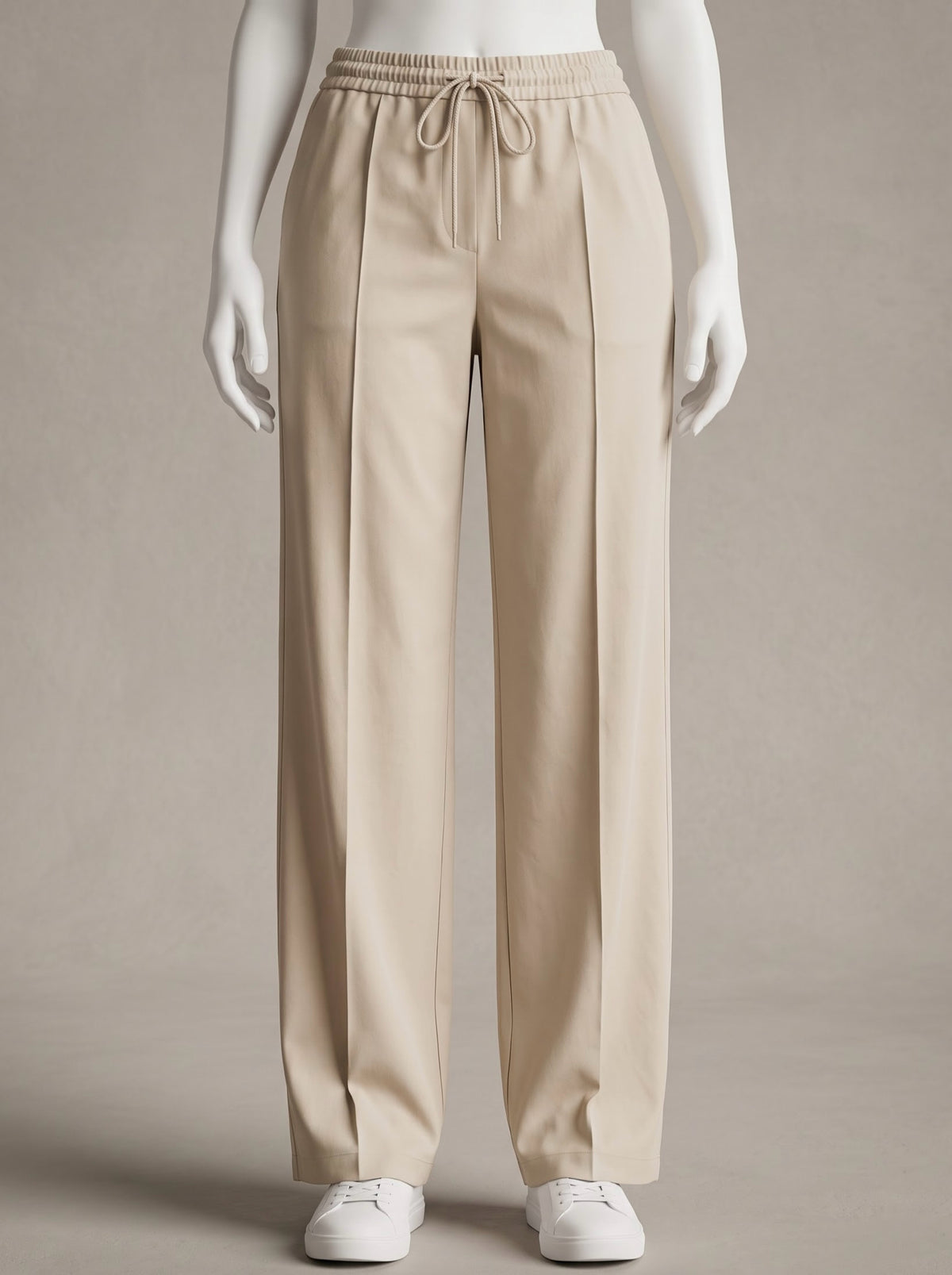 Leather Drawstring Wide Leg Pants
