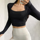 Yoga Activewear Long-Sleeve Crop-Top