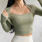 Yoga Activewear Long-Sleeve Crop-Top