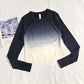 Gradient Yoga Top for Women – Quick-Dry Long Sleeve