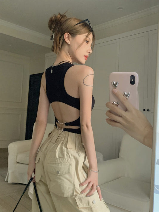 Chic Open Back Crop Top