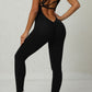 Backless Sporty Jumpsuit with Crisscross Straps.