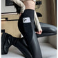 Leather Pocketed Athletic Leggings
