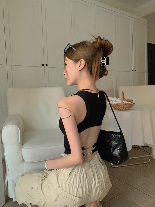Chic Open Back Crop Top