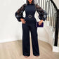 Balloon Sleeve Belted Jumpsuit