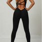 Backless Sporty Jumpsuit with Crisscross Straps.