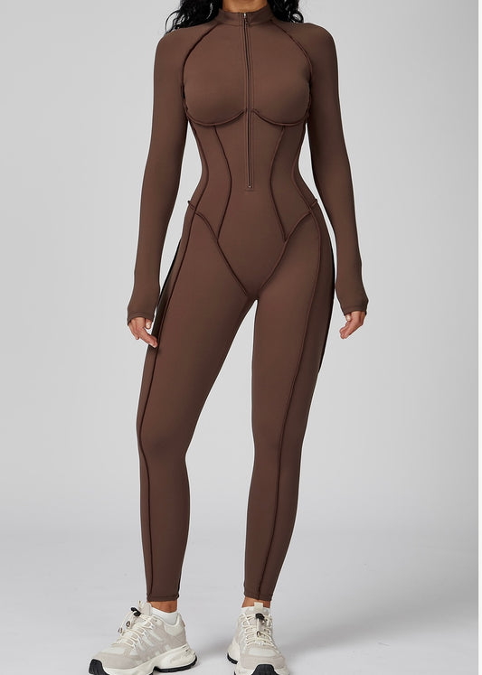 Long Sleeve Athletic Jumpsuit