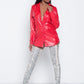 European and American nightclub women's clothing women's PU leather long-sleeved shirt