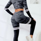 2pcs Seamless Camo Print Fitness Yoga Gym Suit