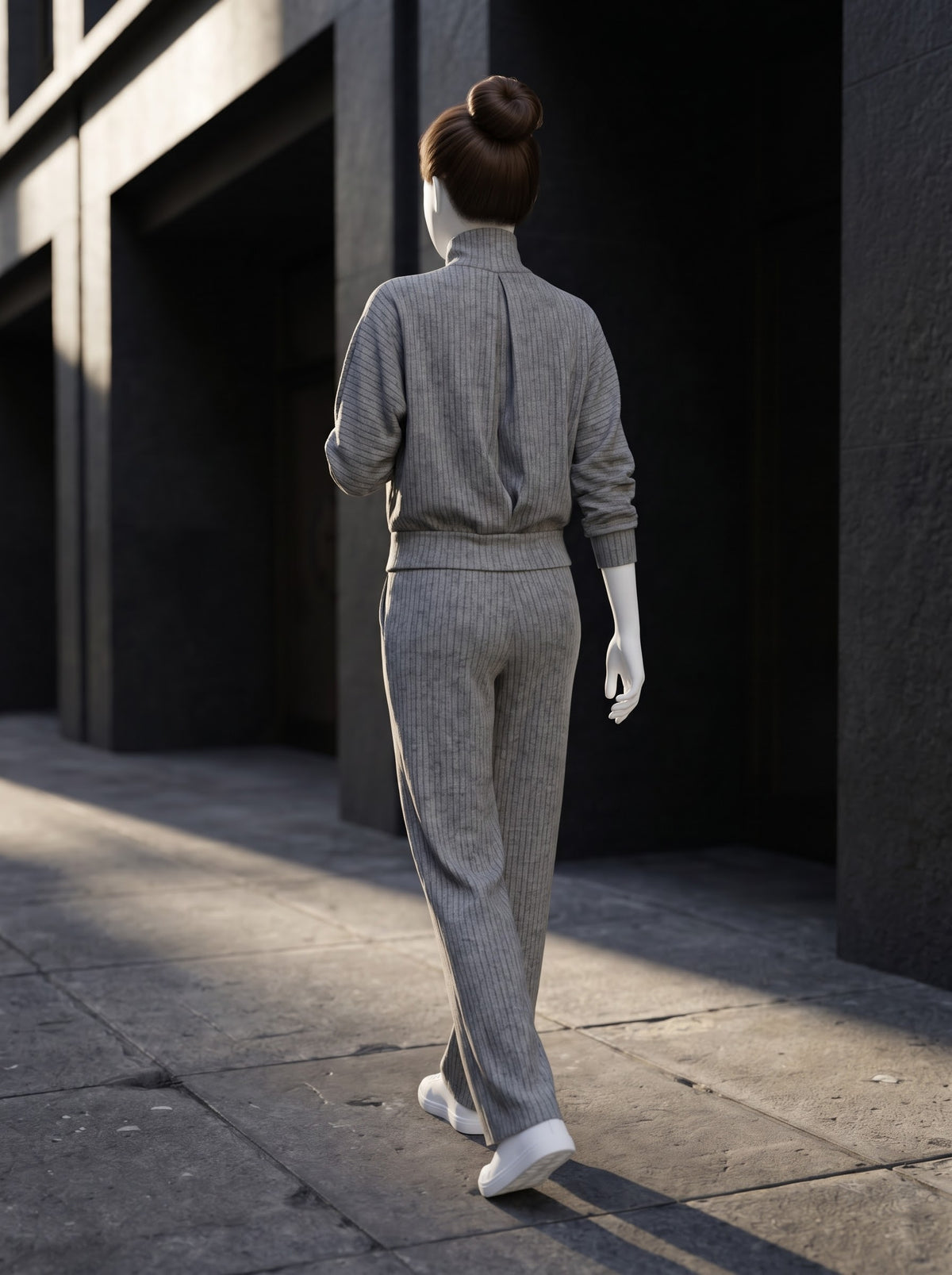 Ribbed Zip Tracksuit Set