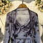 Mesh Sweetheart Neck Tie-dye Top.