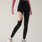 Contrast Solid Skinny Leggings, Elegant High Waist