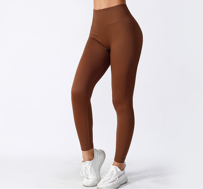 high-waisted hip-lifting seamless yoga pants