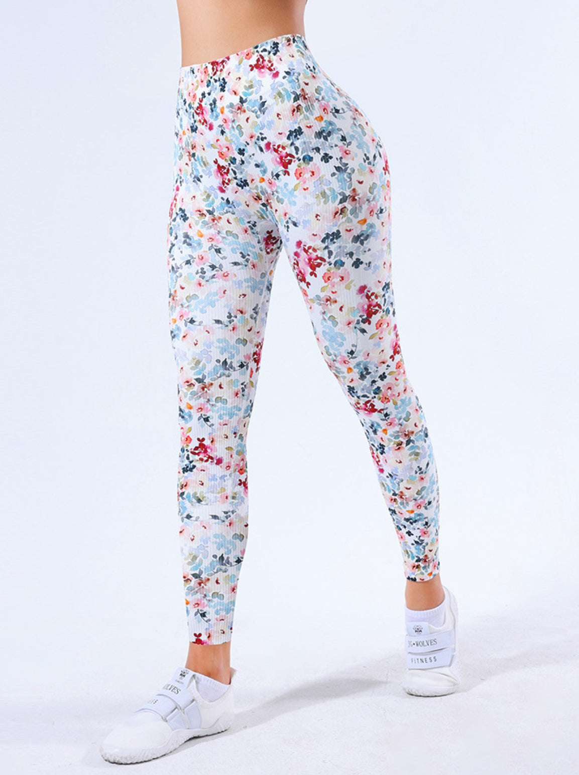 Floral Print Wideband Waist Sports Leggings