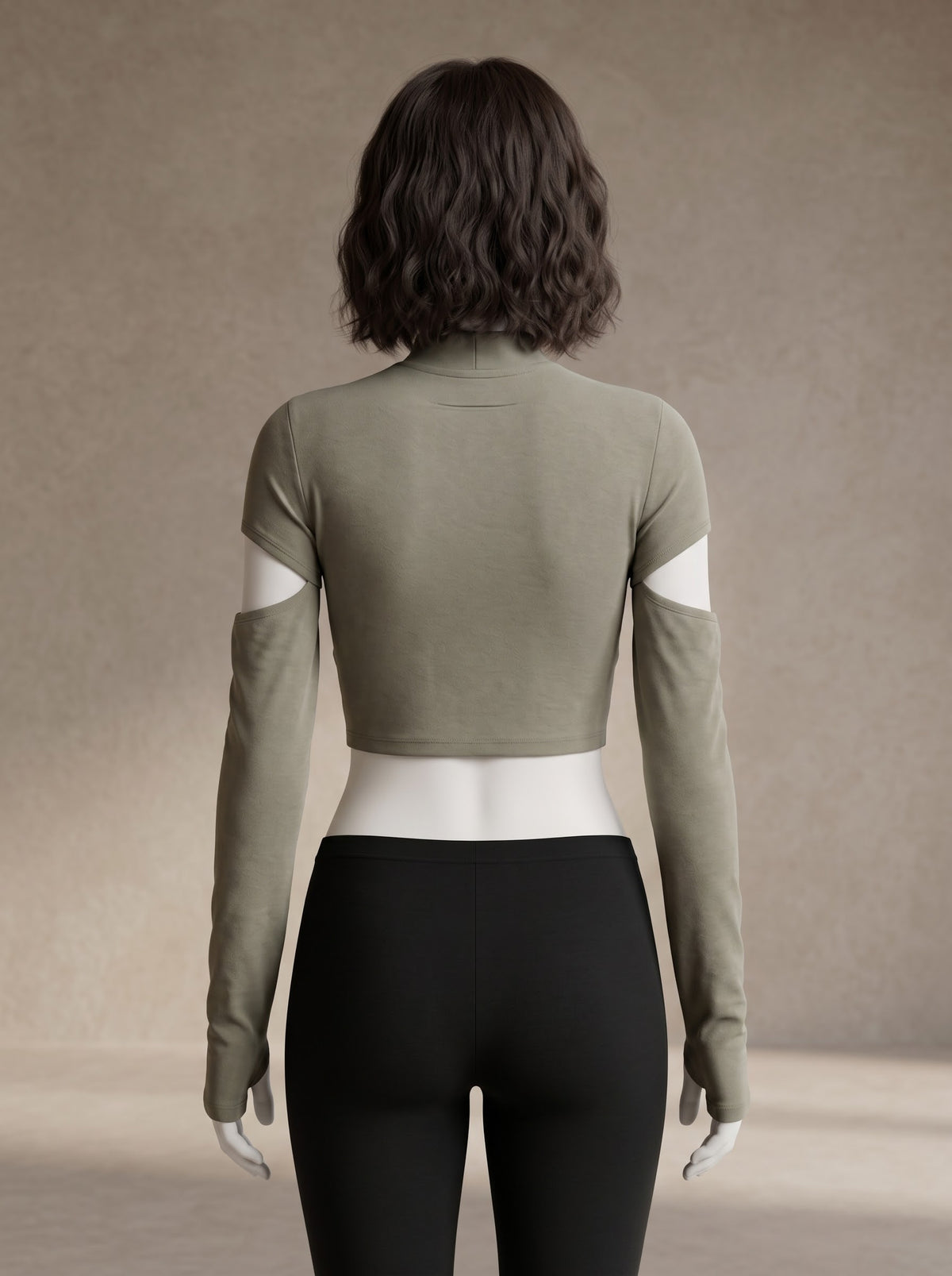 Cutout Sleeve Crop Top