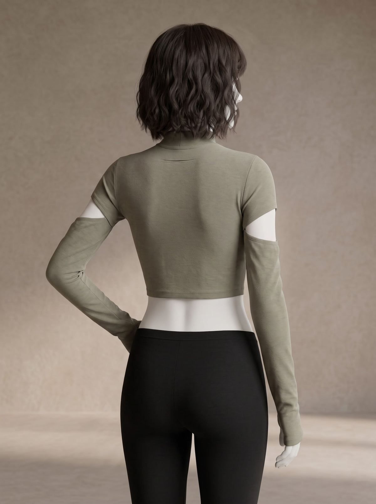 Cutout Sleeve Crop Top