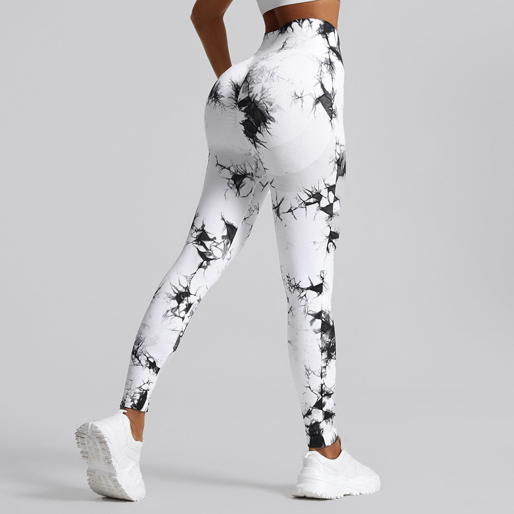 Yoga Trendy Sport Lifespree Seamless Tie Dye Sports Leggings.