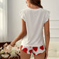 Heart Print Shorts Pajama Set.