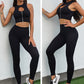 2pcs Set Zip-Up Fitness top & High-Waisted legging