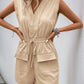 Romper with Drawstring Waist and Pockets