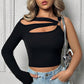 Asymmetric Cutout Sleeve Top
