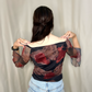 Elegant Mesh Long Sleeves Top.
