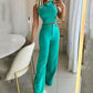 Cutout Wide-Leg Two-Piece