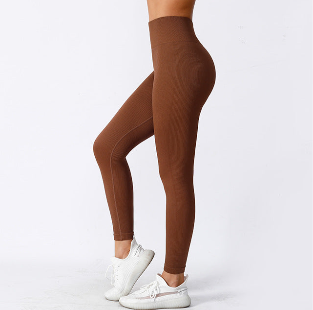 high-waisted hip-lifting seamless yoga pants