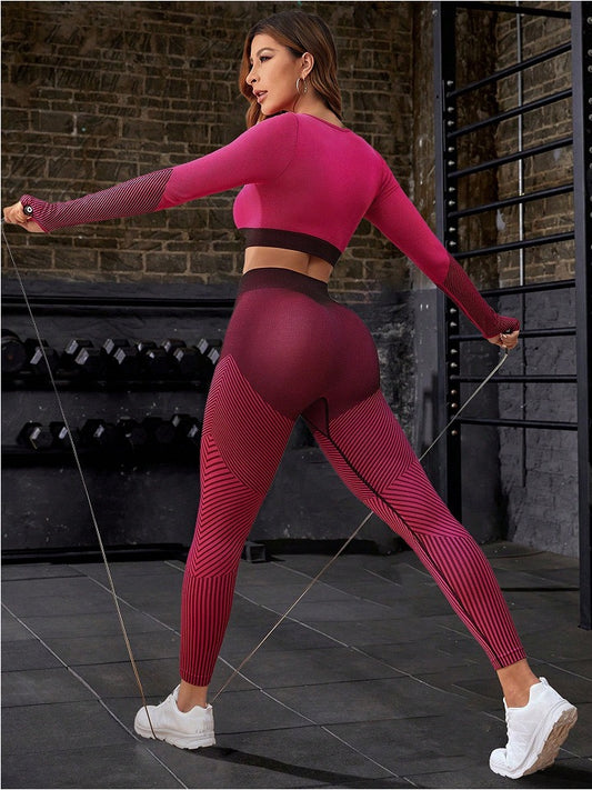 Long Sleeve Top And Long Pants Seamless Sports Set