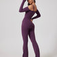 High Stretch Off Shoulder Sports Jumpsuit With Thumb Holes