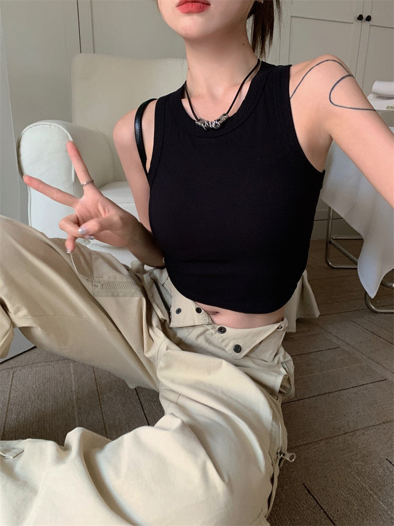 Chic Open Back Crop Top