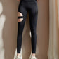 Solid Color Hollow Out Leggings