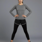 yoga wear long-sleeved two-piece set for women nylon.