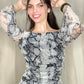 Elegant Mesh Long Sleeves Top.