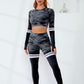 2pcs Seamless Camo Print Fitness Yoga Gym Suit