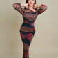 Stylish mesh bodycon dress.
