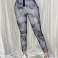 Tie-dye printed waist tight athletic leggings