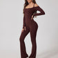 Slim-Fitting Jumpsuit For Women, Off-Shoulder Sports Wear