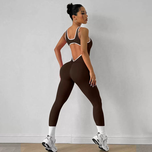 Open Back Fitness jumpsuit