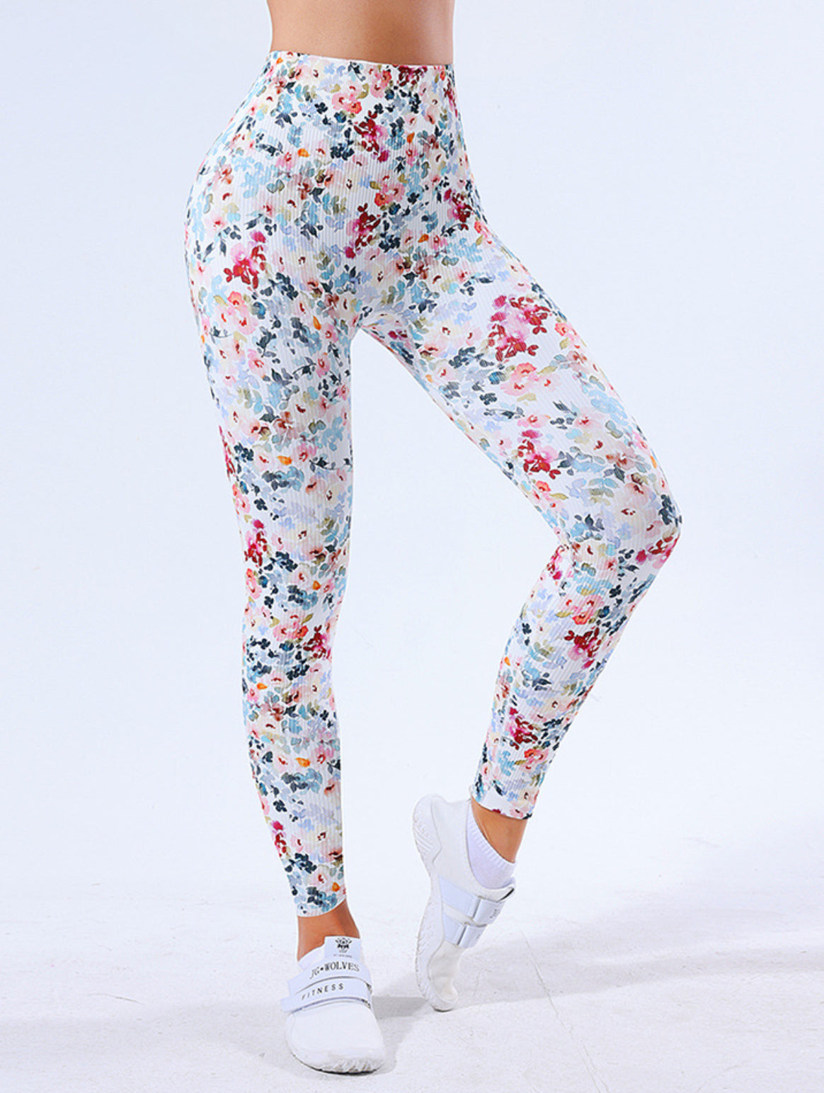 Floral Print Wideband Waist Sports Leggings