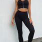 2pcs Set Zip-Up Fitness top & High-Waisted legging