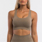 Brown Women Seamless Hollow Crop Top Bra Fitness