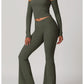 Off Shoulder Crop Top & Flare Leg Pants