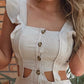 Solid Color Button Design Casual Jumpsuit